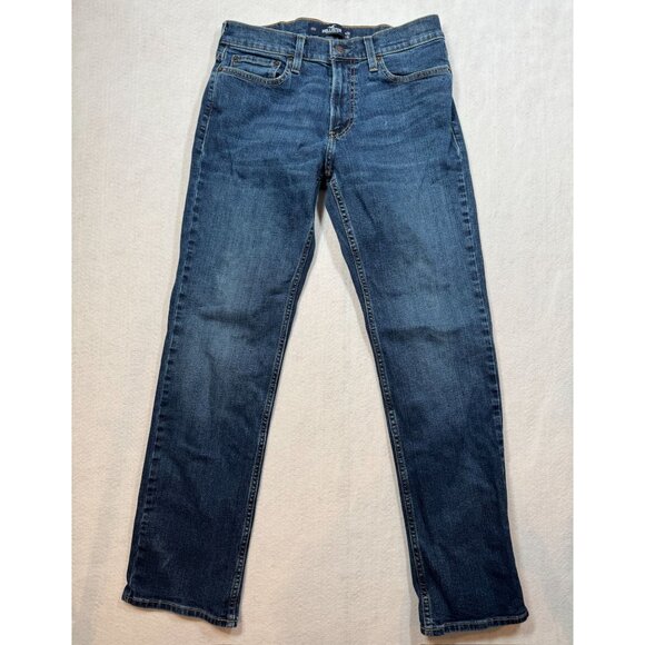 Hollister Classic Straight Epic Flex Dark Wash Blue Denim Jeans Men's Size 29x32 - Picture 1 of 10